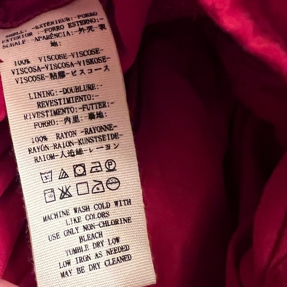 Free People Two Faces Mini Dress ruby red floral smocked long sleeve XS boho - Picture 15 of 16